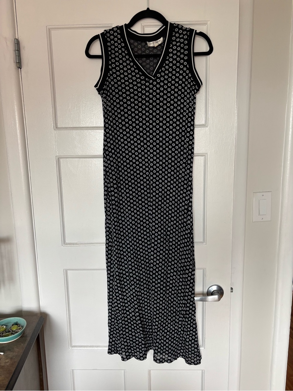 vintage le chateau Black Sleeveless Mesh Floral Maxi Dress